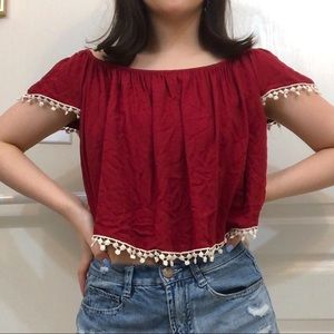 Cropped off-the-shoulder top